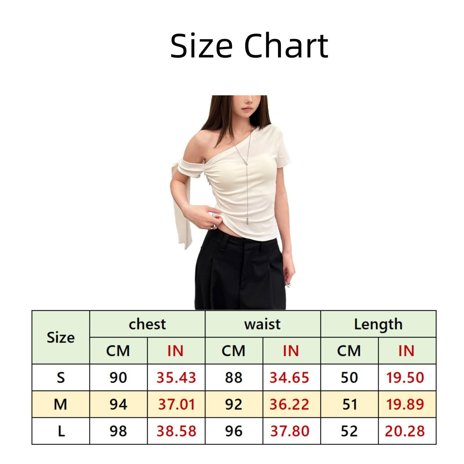 Kobieca asymetryczna bluzka z odkrytym ramieniem krótka slim fit topy w stylu Y2k odzież na imprezy i do klubów