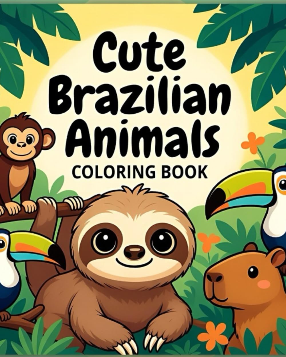 Cute Brazilian Animals Coloring Book for Kids: Adorable Capybaras, Sloths, Toucans, Jaguars & More – Fun and Relaxing Coloring Pages Inspired by Brazil’s Wildlife