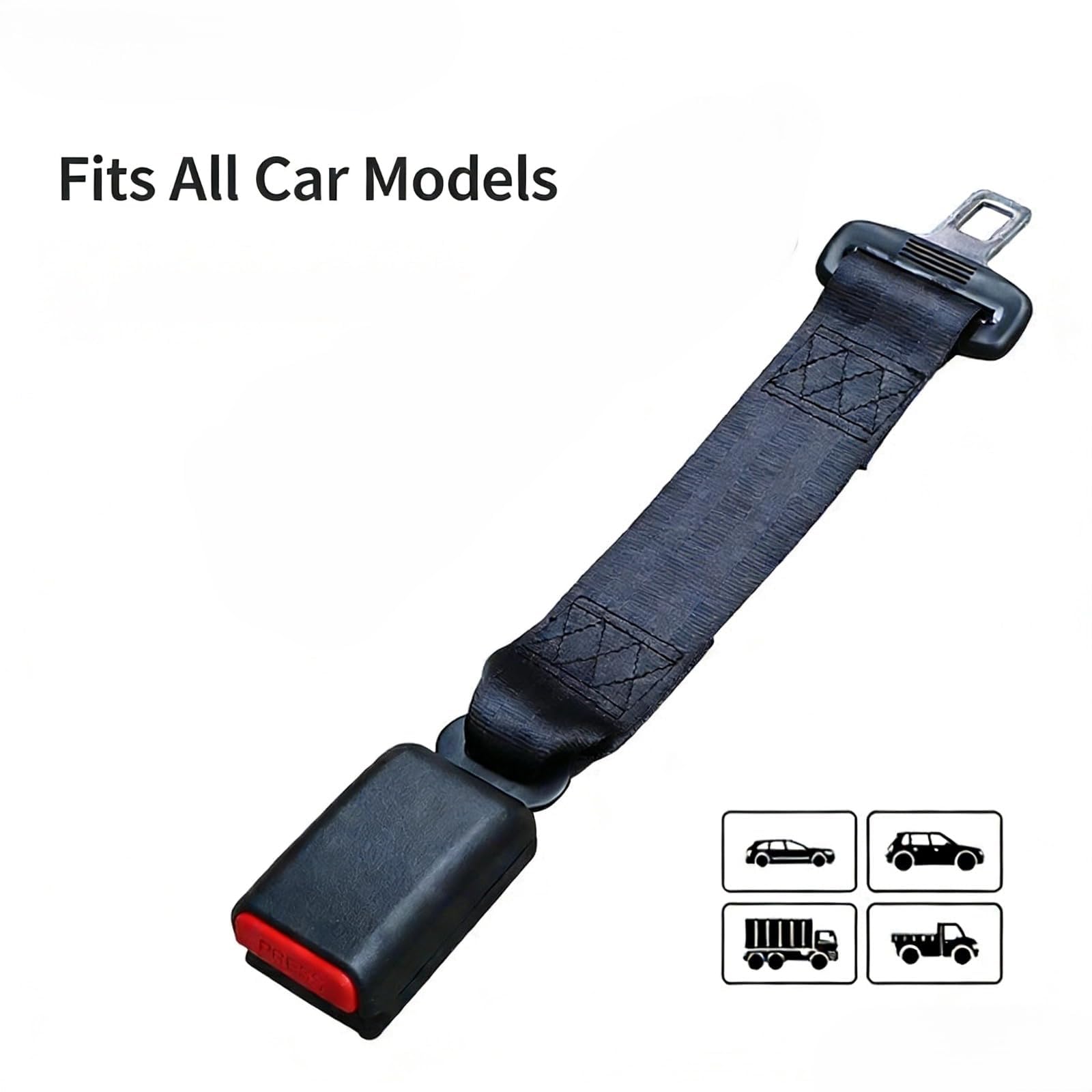 Car Safety Extender Seat Belt Extension Belt Buckle Seatbelt 36 cm, 14 inch Black ABS Material Lock and Padded Protective Cover（1 Pack） — view 5