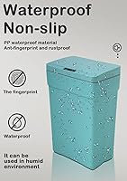 Vista 5 de Bote de basura automático de plástico de 13 galones con tapa para dormitorio, baño, hogar, oficina, basura, cubo de basura sin contacto, cubo