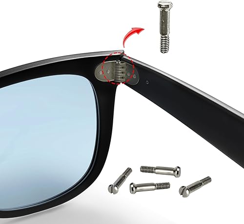 Miniatura 3 de 4 tornillos de repuesto para lentes de sol Ray-Ban Wayfarer RB2140/RB4340, kit de reparación de bisagra para marcos RB Wayfarer, vienen con mini