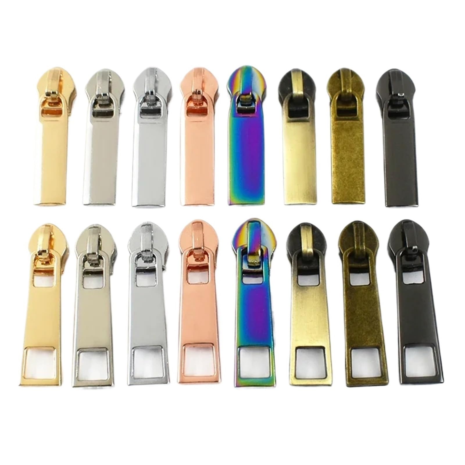 Remplacement des pièces de rechange, Tirettes à fermeture éclair, 50 pièces, curseur en Nylon 5S1-3 Multi for coudre la glissière plastique, tête de bande bobine(Lightgold,Size3)