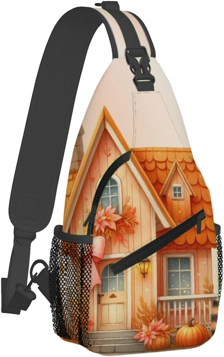 Small Animal Raccoon Cute Sling Bag for Women Men Lightweight Chest Bag Crossbody Daypack Anti Theft Shoulder Backpack with Adjustable Shoulder Strap for Outdoors Sports Hiking Travel