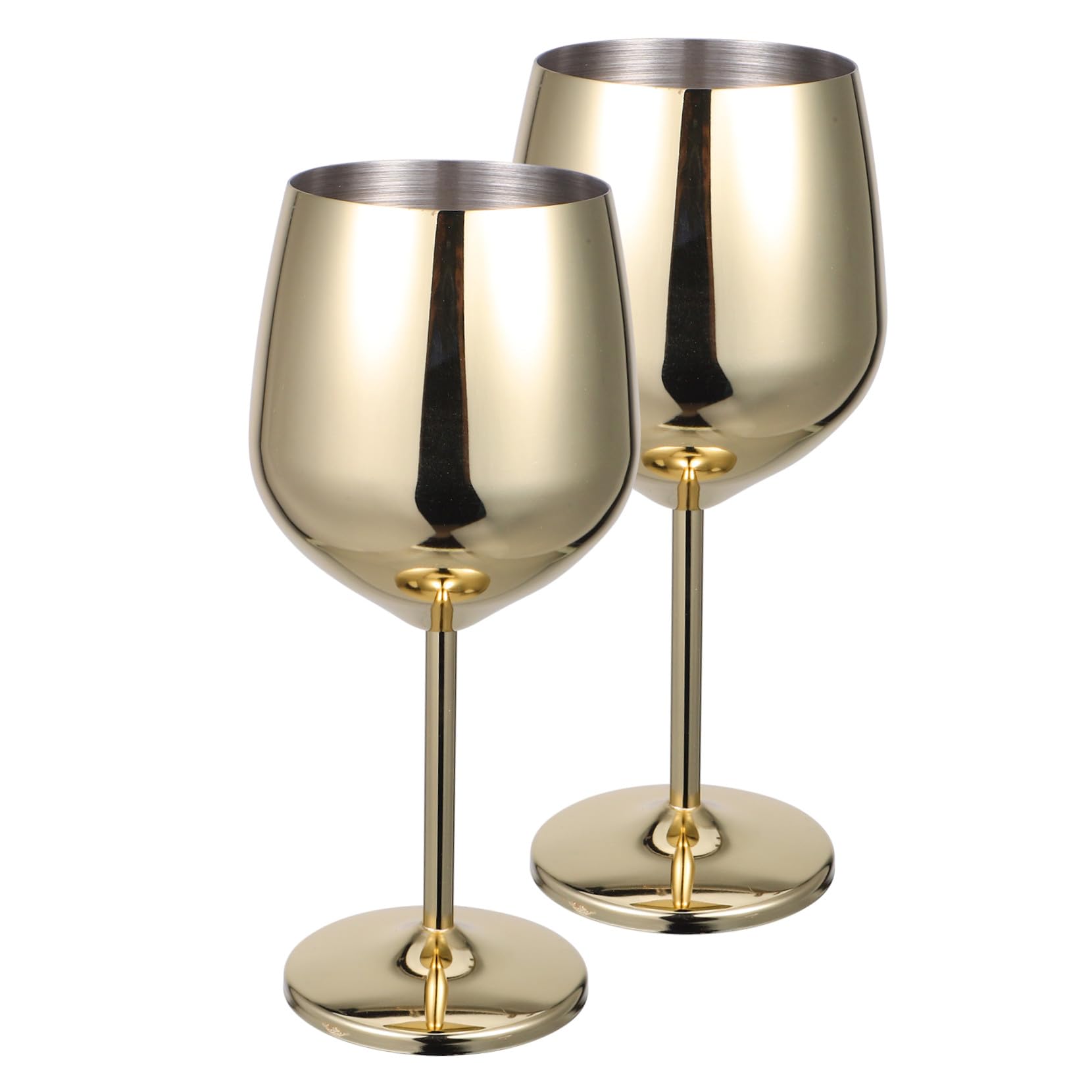 Verres à vin acier inoxydable dorés au style raffiné pour une table de réception moderne