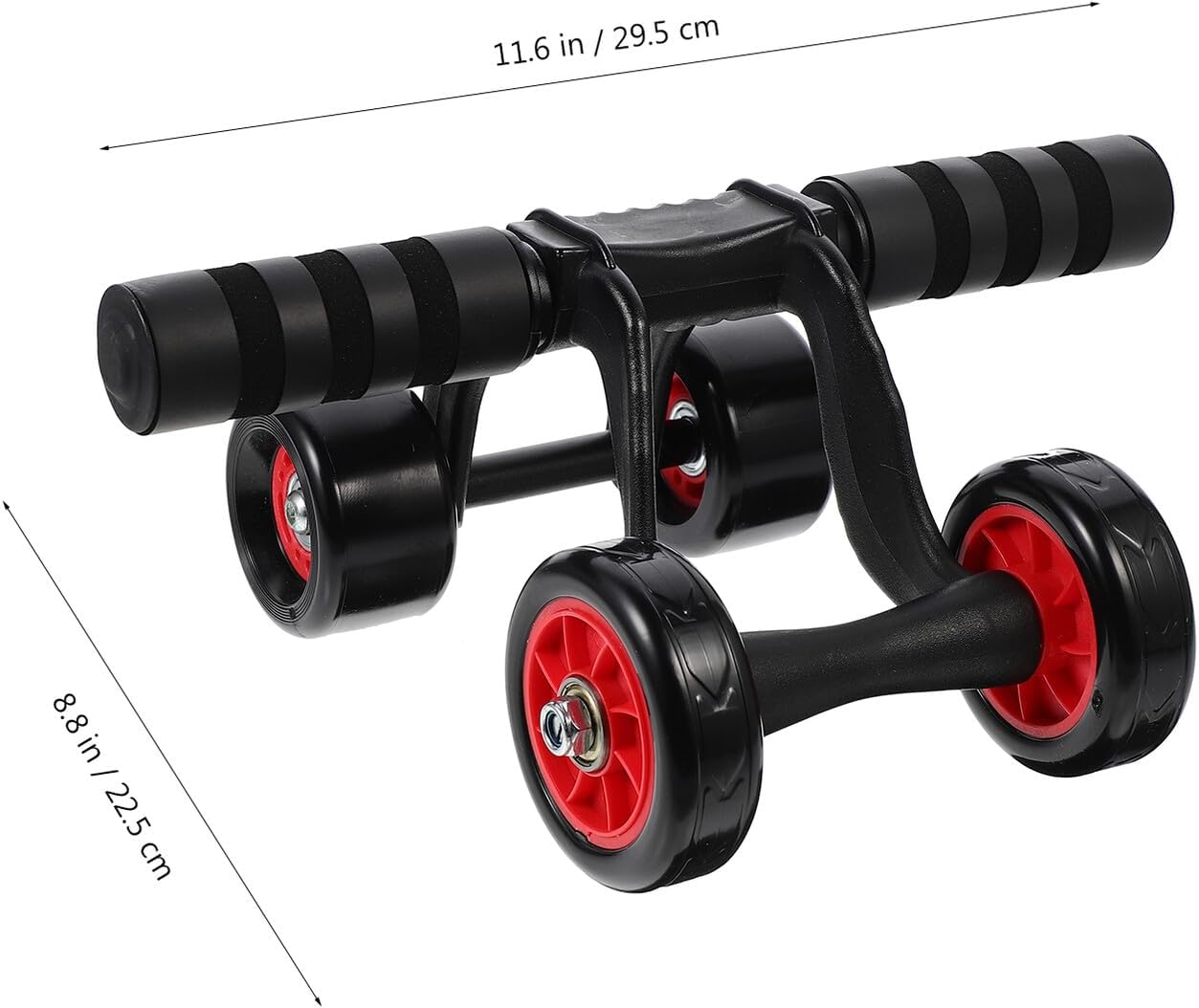 Four-wheel Ab Roller Wheel with Extra Mat, Fitness Exercise Equipment for Core Strength Training and Abdominal Workout at Home