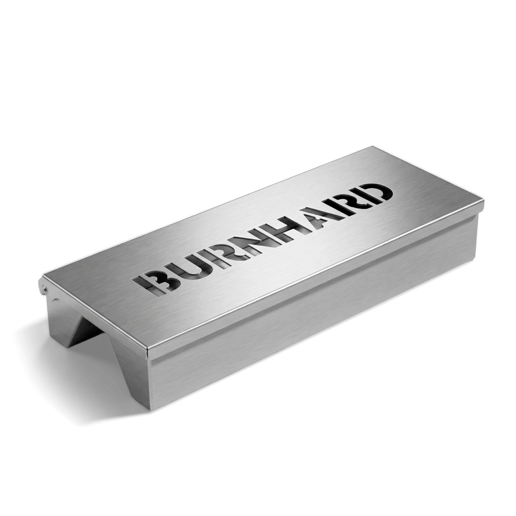 BURNHARD® Smokerbox für Gasgrill, Edelstahl, passgenau für W-Shape Flavor Bars, intensives Raucharoma, für Räucherchips & Pellets, spülmaschinengeeignet, wiederverwendbar – FRED Series 4 Smokebox