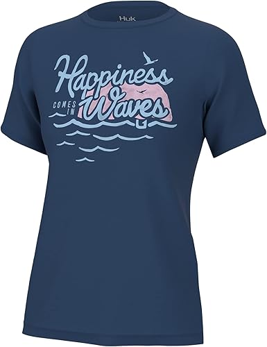 HUK Camiseta de manga corta para mujer, camiseta de pesca