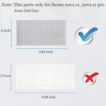 Filter Replacement for iHome Nova S1 Pro, iHRV9-BLKS Robotic Vacuum Cleaner