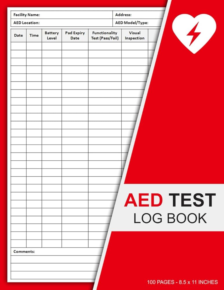 AED Test Log Book: Automated External Defibrillator Testing and Maintenance Tracker Logbook | 100 Pages: Medicine & Health Science Books @ Amazon.com aed-test-log-book-automated-external-defibrillator-testing-and-maintenance-tracker-logbook-100-pages-medicine-health-science-books-amazon-com