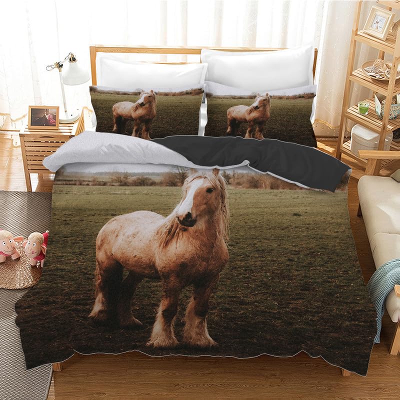 Parure de lit 240 x 260 cm avec motif équestre pour sublimer la décoration de votre chambre