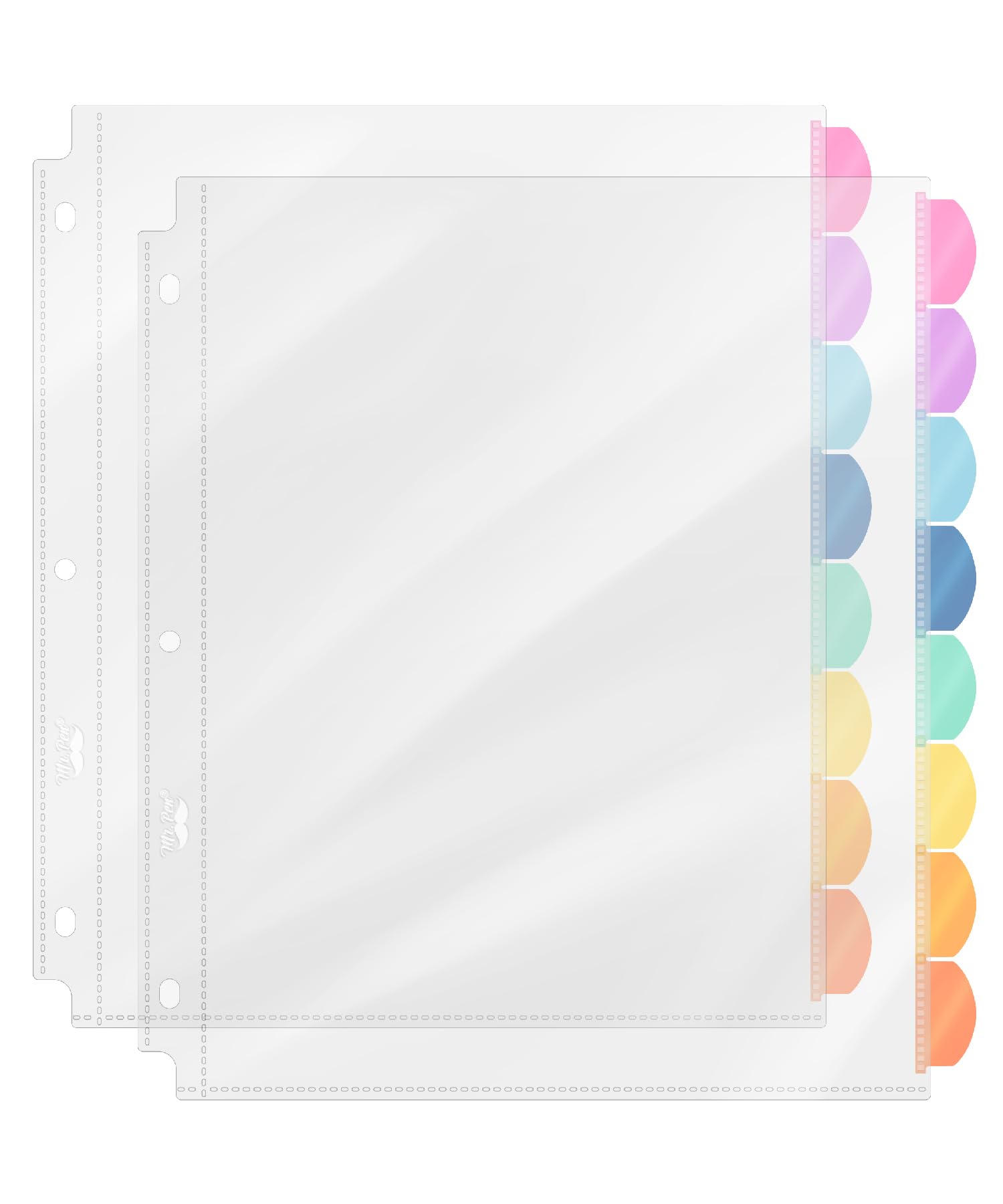Mr. Pen- Clear Sheet Protectors with Tabs, 8 Tabs, 2 Sets, Clear Plastic Dividers for 3 Ring Binder, Insertable Index Page Divider Multicolor Tabs