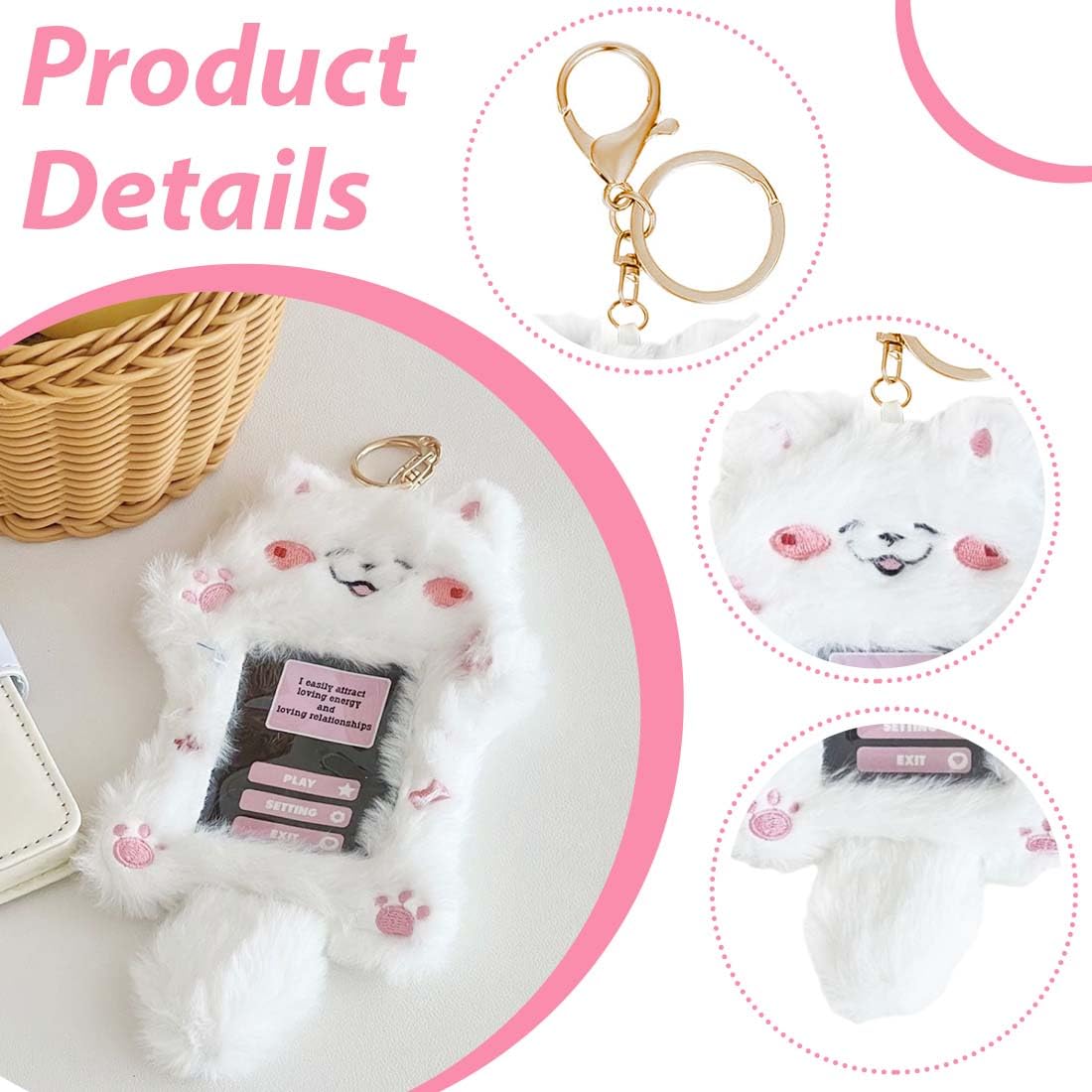 NHQZ NHQ Photocard Holder,Photo Keychain,Kpop Photocard Holder,Chiot en peluche Card Sleeves,Picture Frames,Top Loaders for Cards