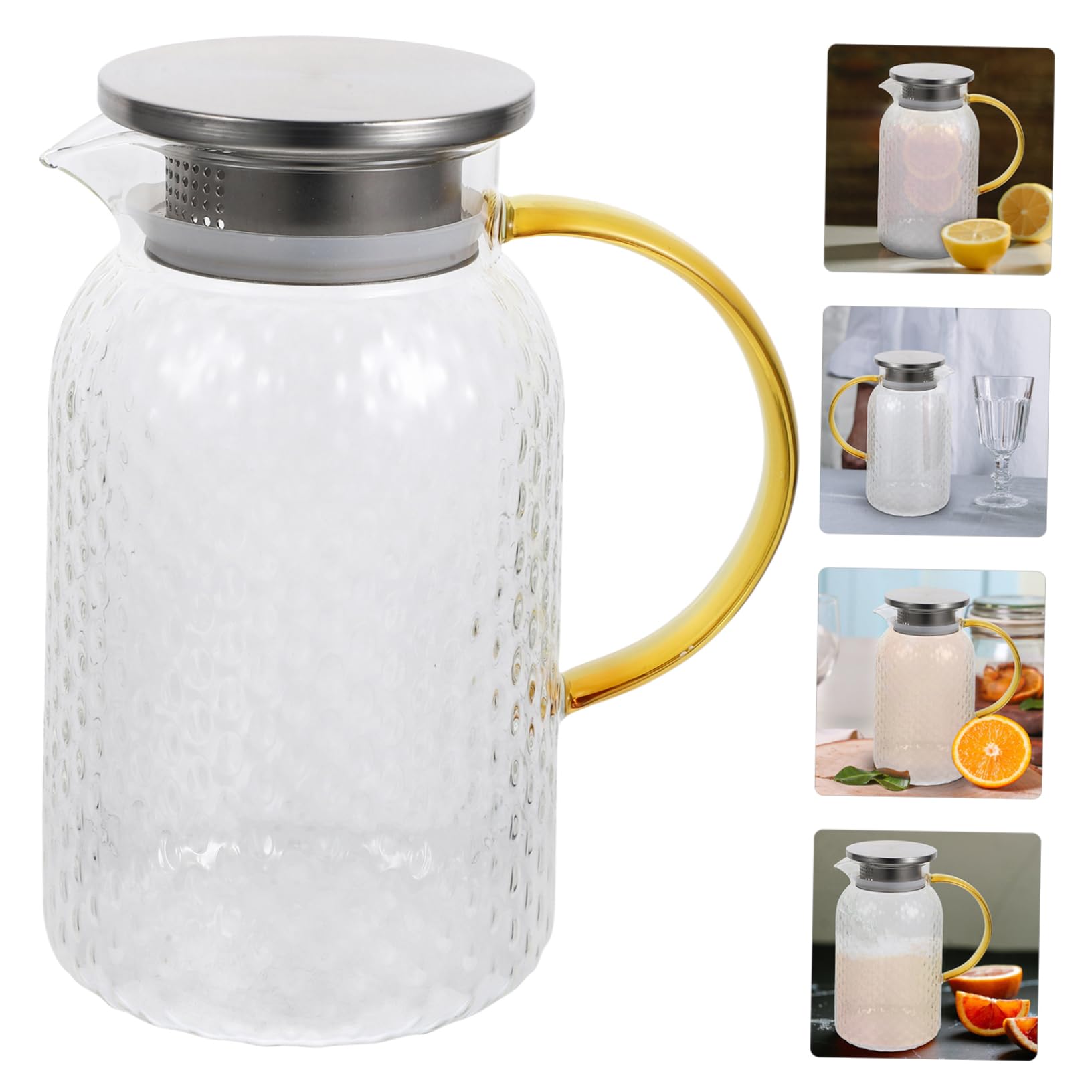 Sosoport Jarra De Hervidor De Agua Transparente Para Agua Fría Portavasos De Vidrio Para Beber La Cocina