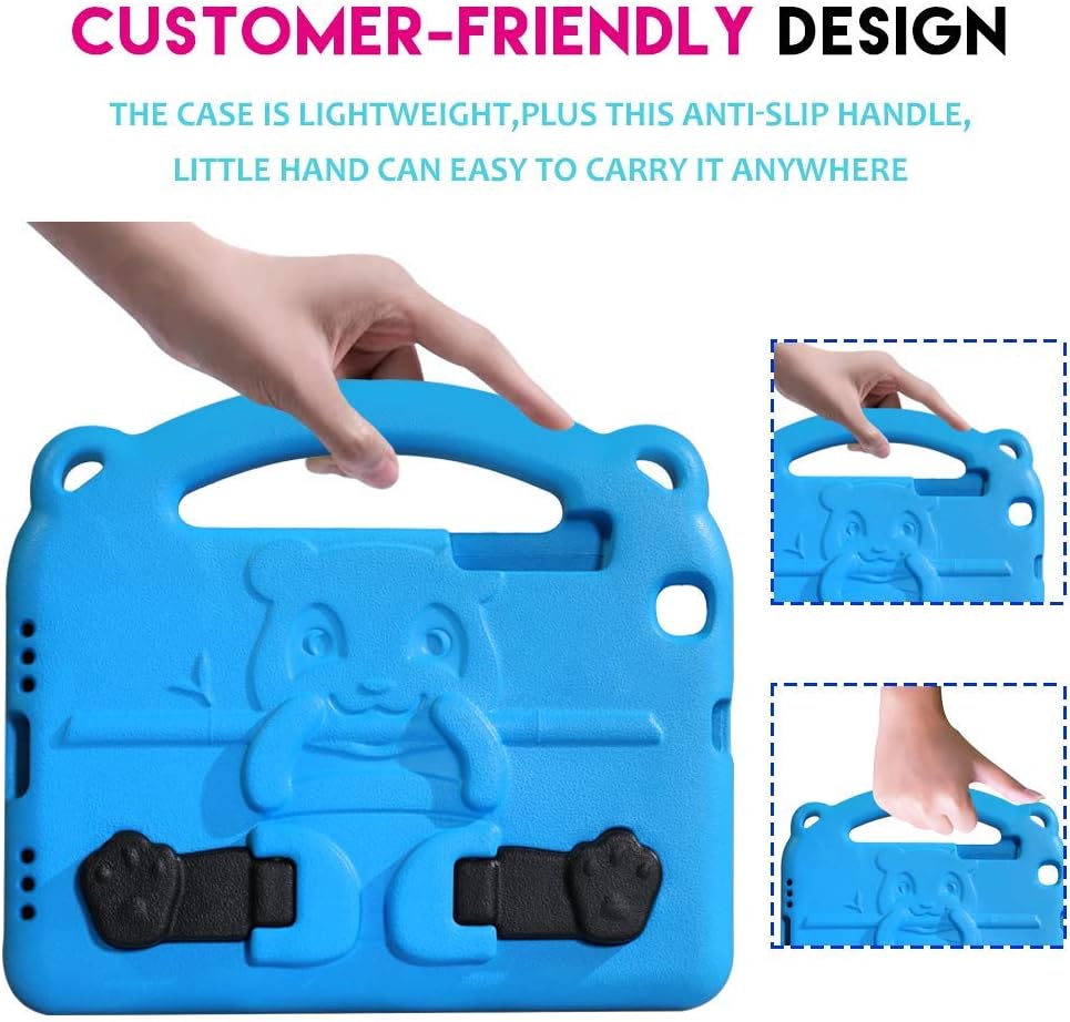 FIREVASE Tablet Case for Samsung Galaxy Tab A 8.0 Inch,2019 SM-T290/T295, EVA Protective Case Shock Absorption Convertible Built-in Handle Lightweight Child Protective Case with Shoulder Strap (Blue)