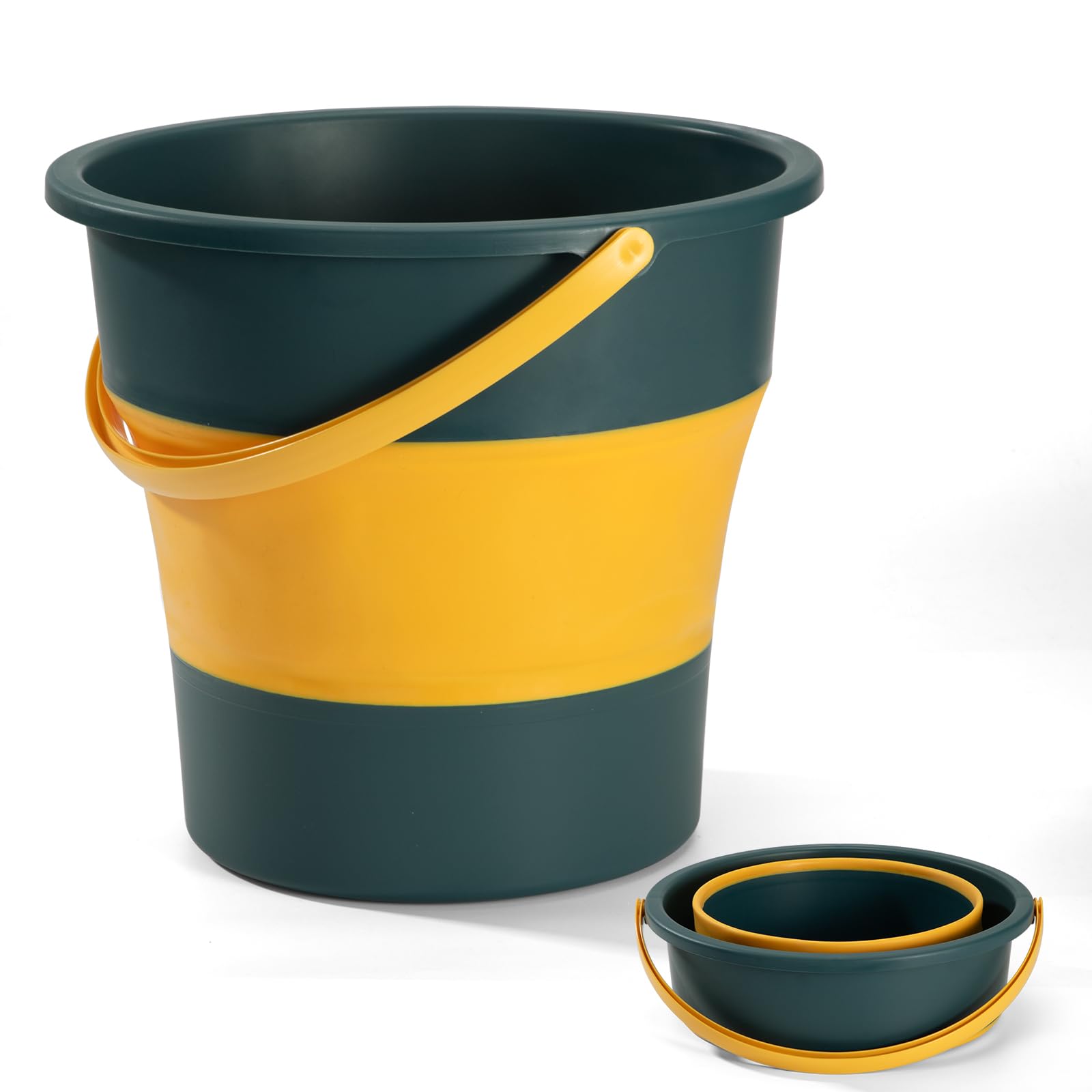 Eimer Faltbar 16.8l Tragbares Putzeimer Spülwanne Camping Platzsparend Fischerei Wassereimer Mit Griff für Reinigung Camping Angeln Küche (Blau, 16.8L)