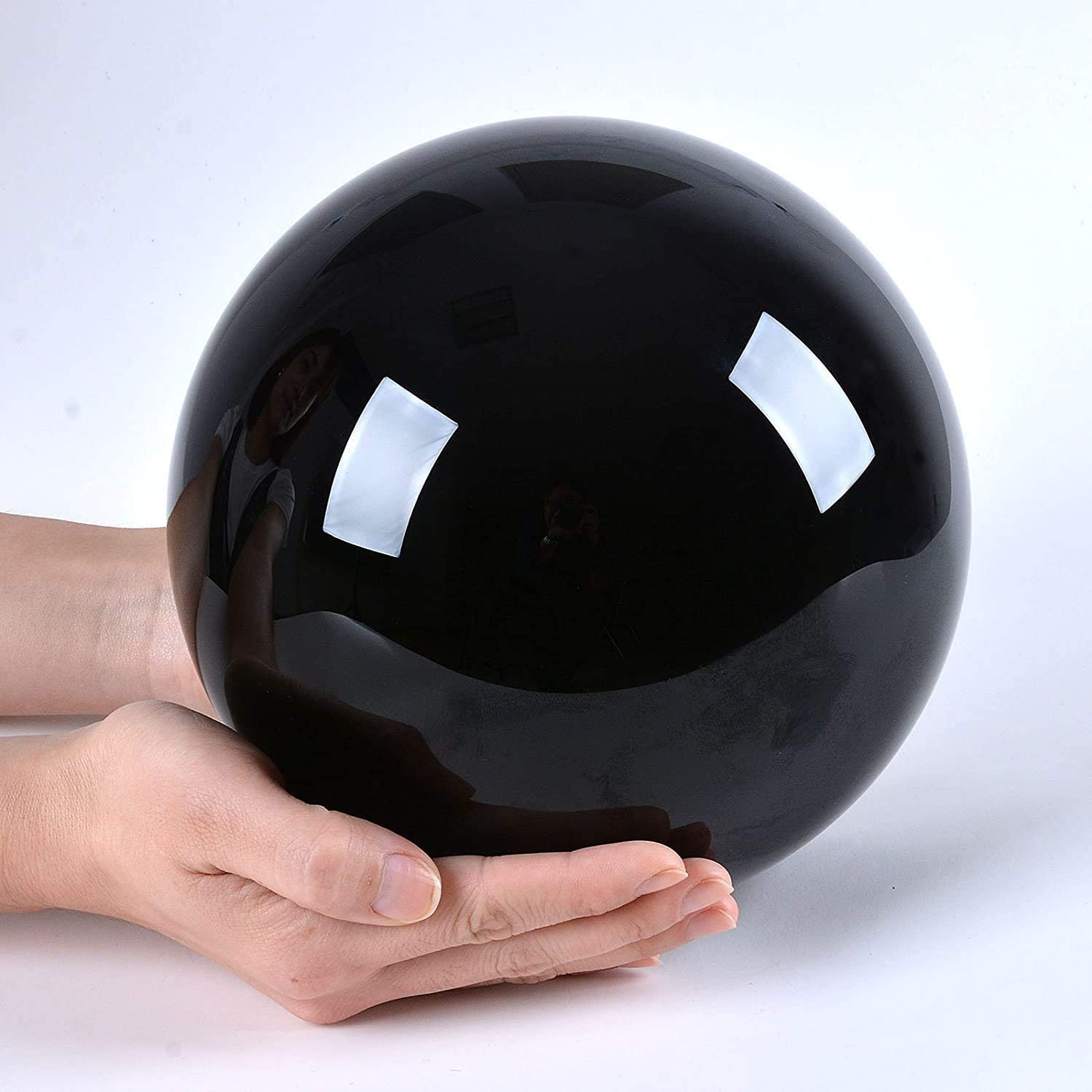 C&Z 200mm (8 Zoll) Große Wahrsagerei Schwarze Kristallkugel Obsidian Heilkristalle Heimtextilien Meditation Ornamente