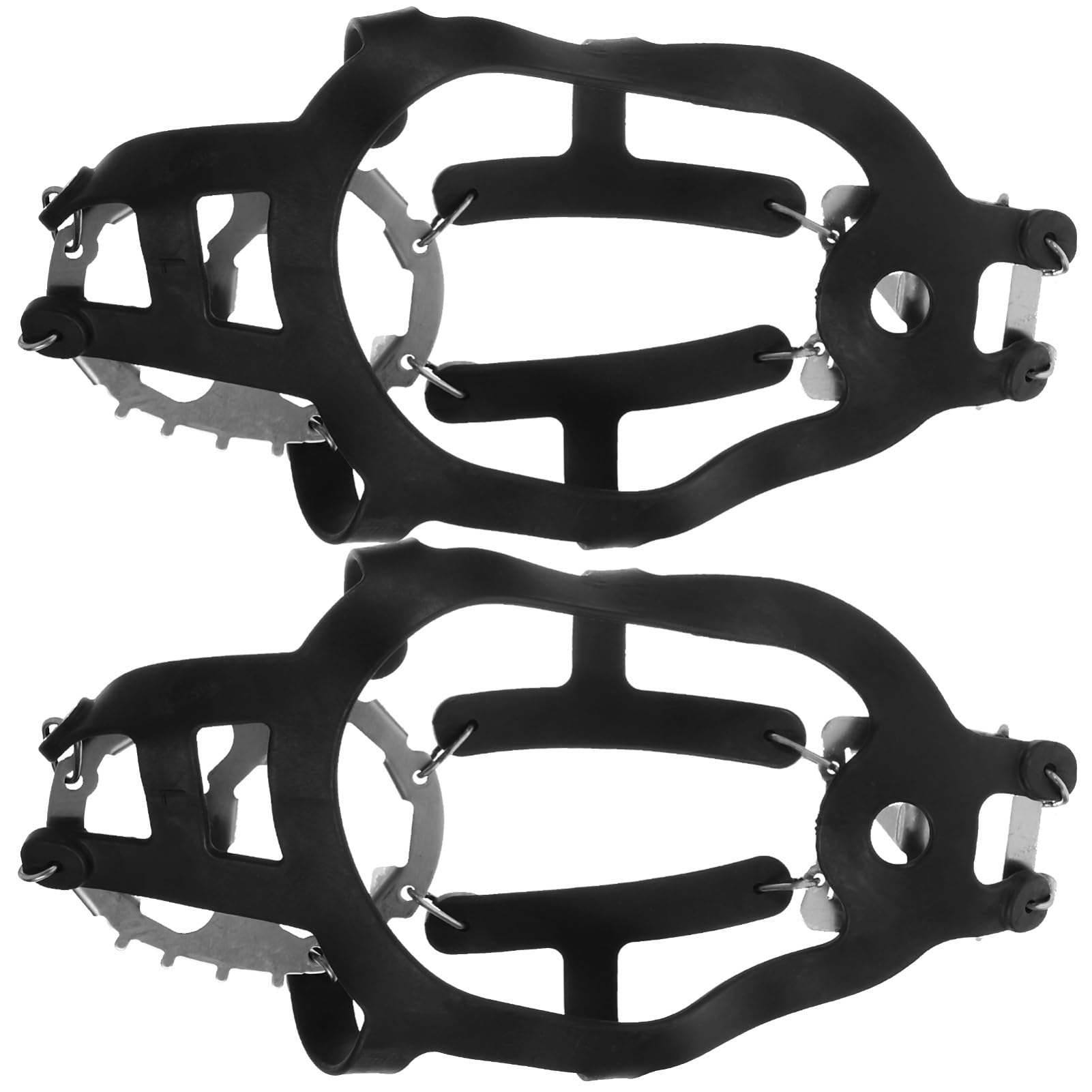 COLLBATH Ergonomic 18 Tooth Stainless Steel Crampons Ice Cleats for Outdoor Easy to Carry and Wear