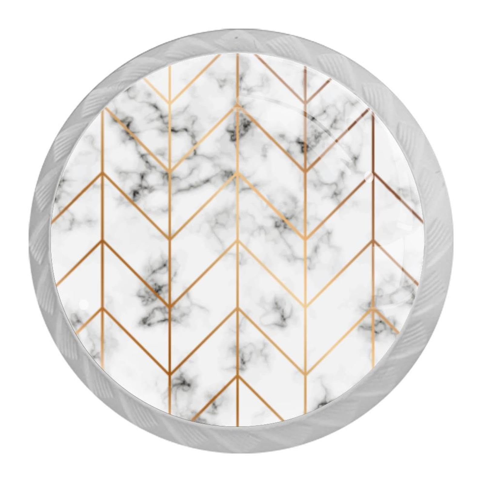 Tqmspg 4 Pieces Drawer Pulls Marble Texture Door Knobs Dresser Handles for Kitchen Wardrobe Cupboard Hardware Furniture