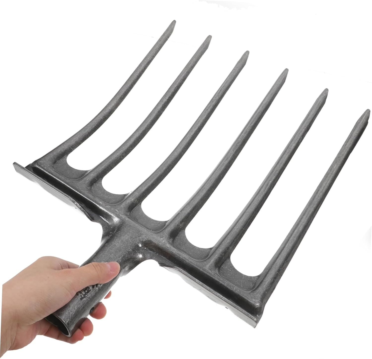 Mipcase Agricultural Steel Fork Four-Tooth Steel Plowing Fork for Soil Turning Loosening Essential Farm Tool for Gardening Deep Soil Preparation Heavy-Duty Design