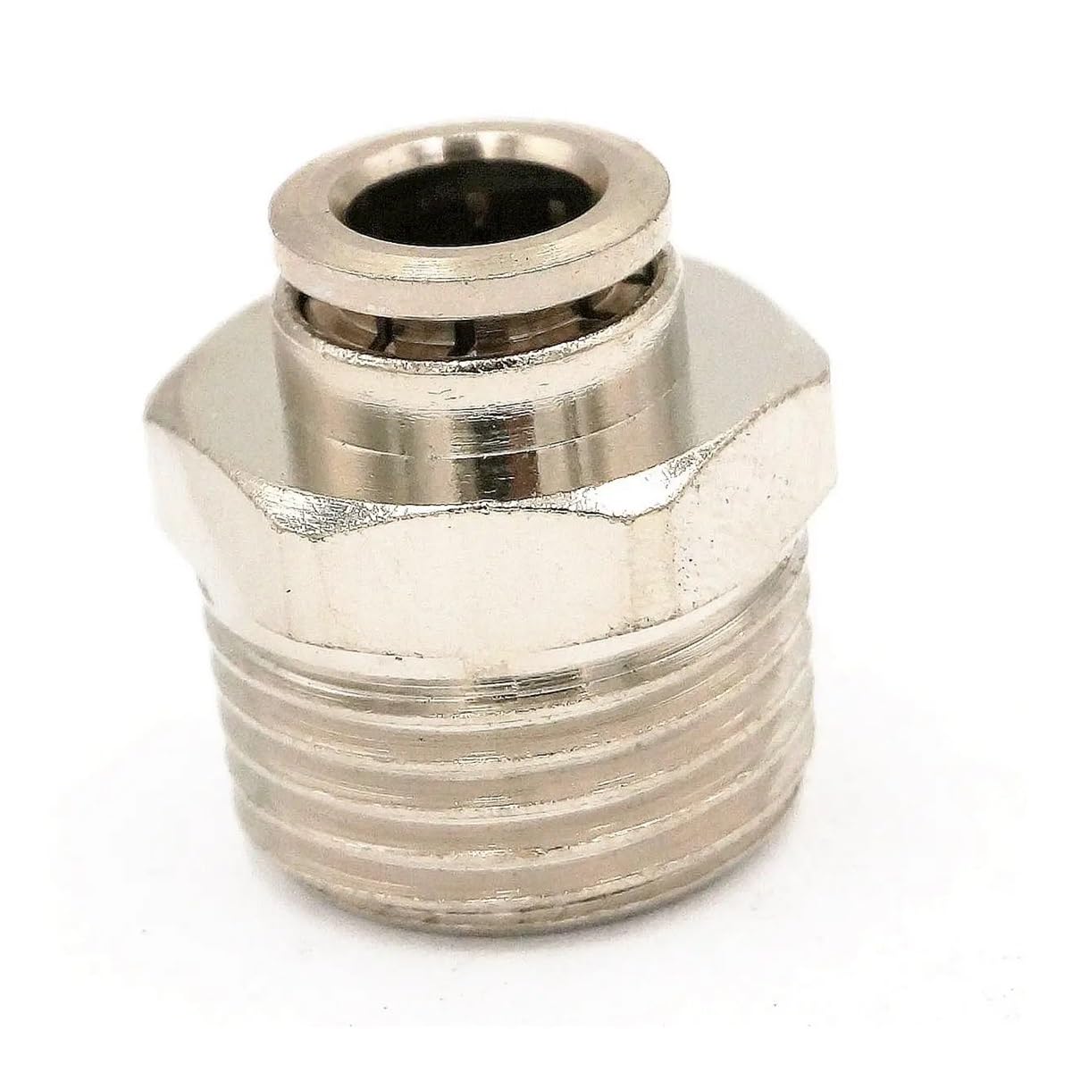 Rvblrdse Men's One Color 1/2" To Fit Tube O/D 8Mm Pneumatic Nickel Brass Push In Connector Union Quick Release Air Fitting Plumbing