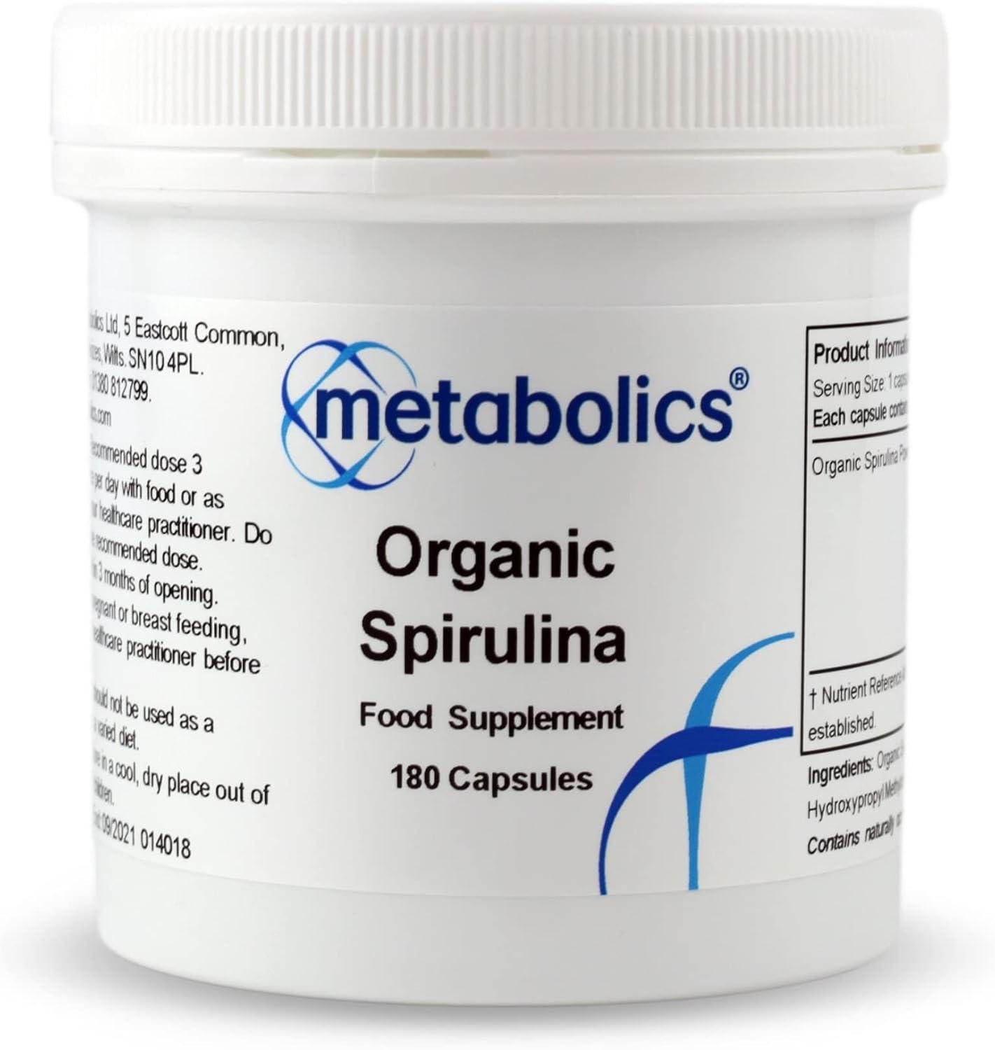 Organic Spirulina 460 mg – 180 Vegan Capsules | Nutrient‑Rich Blue‑Green Algae | Supports Energy, Immune & Cardiovascular Health | High‑Potency Superfood | UK Made