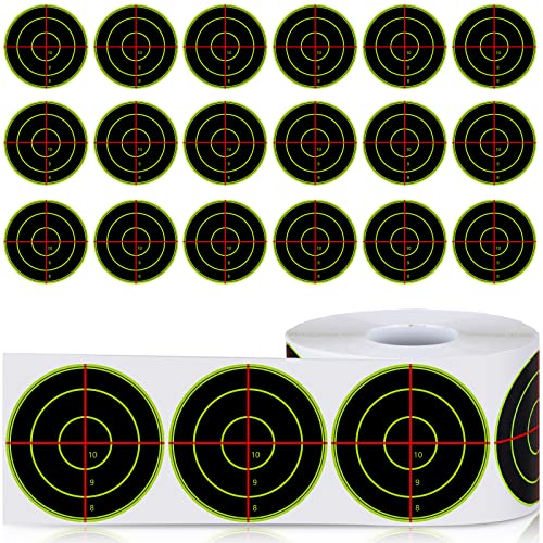 Tradder 1000 Pcs Reactive Target Stickers 3 Inch Self Adhesive Target Paper Round Shooting Targets With Fluorescent Yellow Splatter Impact For Practice Training Archery Hunting #TOP4