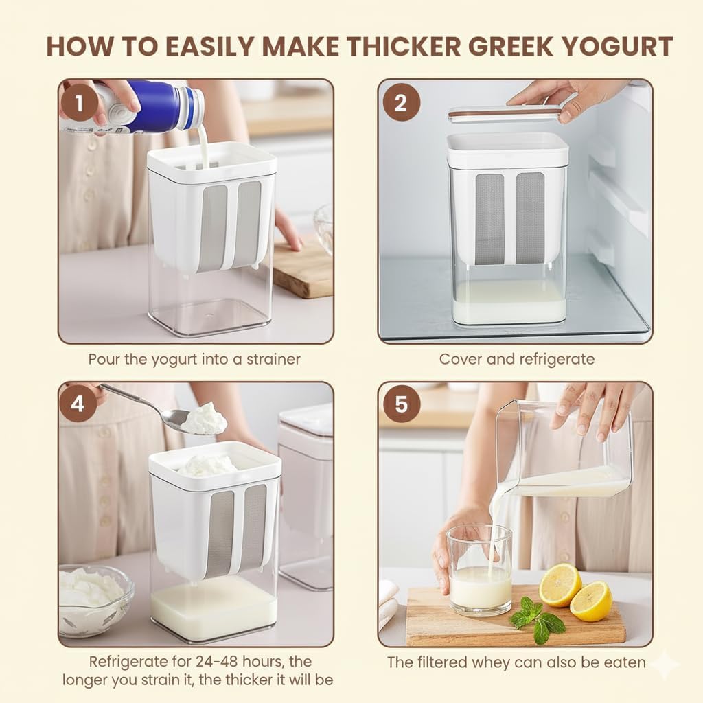 Make Greek Yogurt & Cheese at Home - Seseno Strainer -5