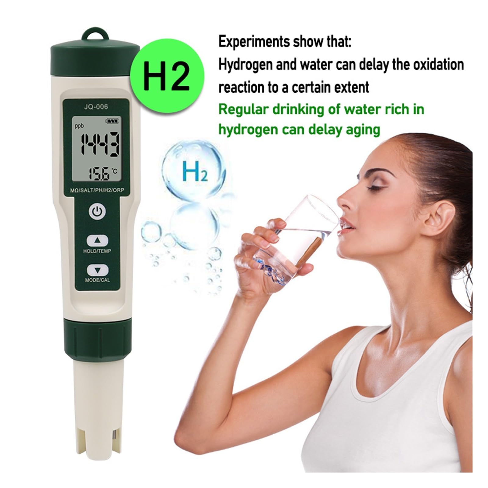 Penna for Test di qualità Acqua 10 in 1 PH/TDS/EC/SALT/TEMP/SG/ORP/H2/Fertile/resistività Tester for Piscine, Rilevatore di Misuratori for Acquari Misura Accurata(1pc No Box)