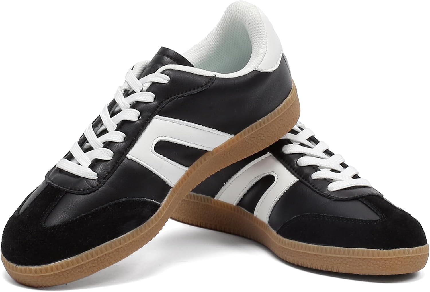 Women's Retro Gum Sole Fashion Sneakers-Lace Detail Casual Retro Walking Shoes-Gum Sole Casual Tennis-Anti Slip Trainers - Image 4