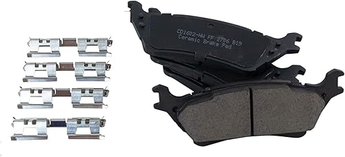 Miniatura 6 de TRQ Juego de pastillas de freno y rotor de rendimiento trasero Kit químico de freno Pastillas de freno Rotores de freno Cerámica Premium G-Coated