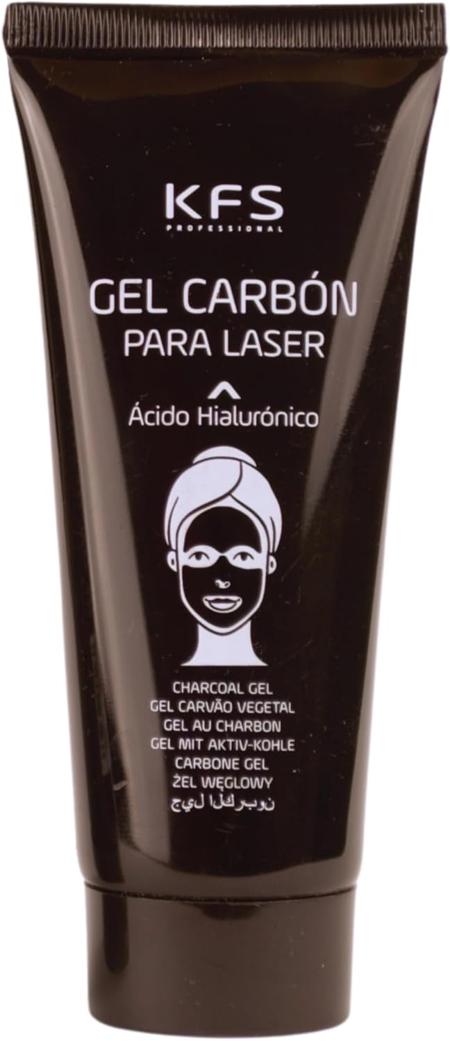 Mascarilla Gel carbón activado para Láser con Ácido Hialurónico 100 ml | Para terapias de fotorejuvenecimiento y antiacné con tecnología láser | KFS PROFESSIONAL