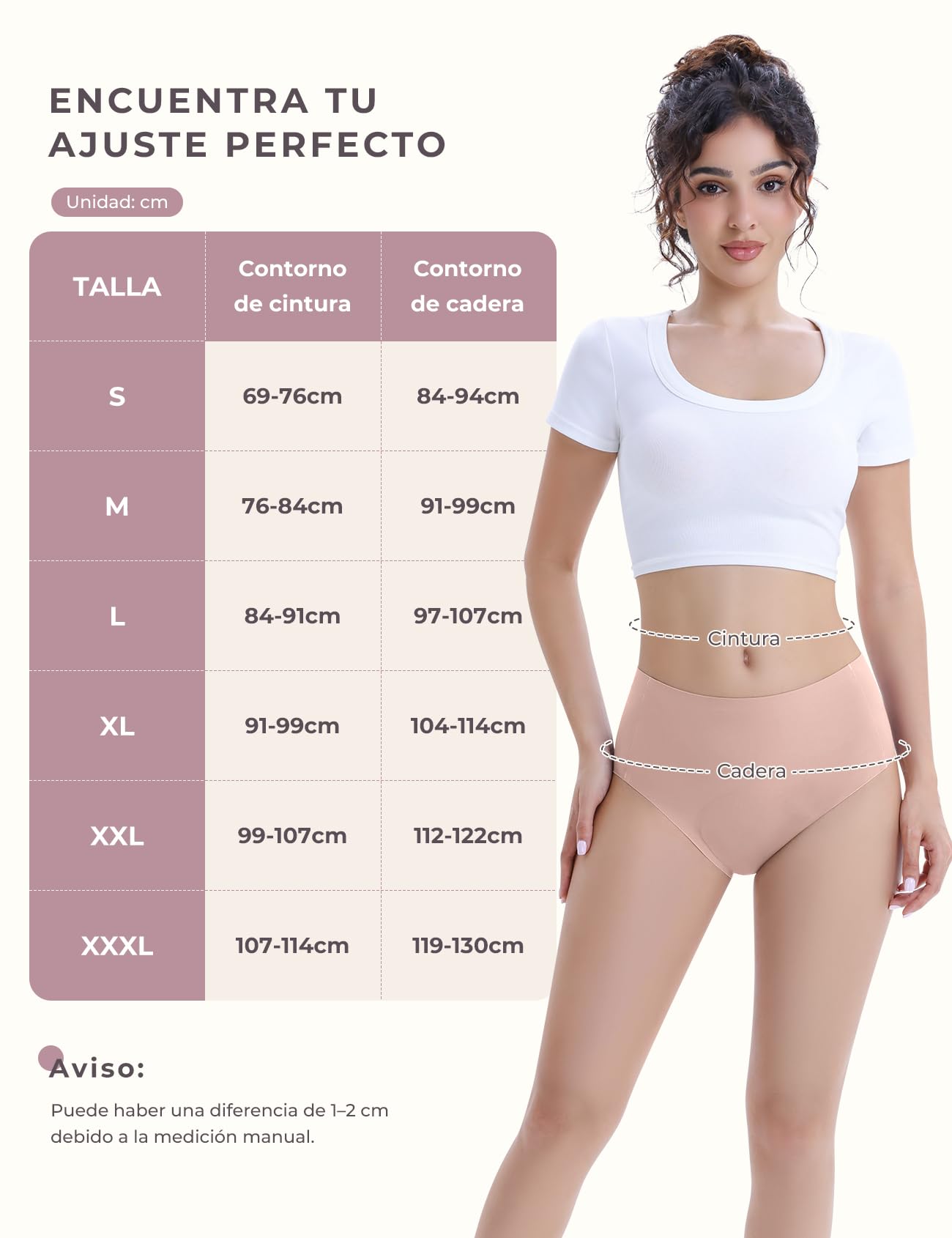 Carer 3 unidades Bragas para Incontinencia Mujer – 100 ml Almohadilla Absorbente y Ropa Interior Reutilizable para Pérdidas Ocasionales de Orina y Protección Menstrual Nocturna, Talla M