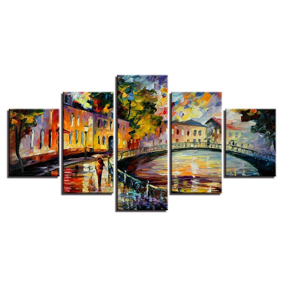Art toile peinture salon HD grand arbre rouge majestueux