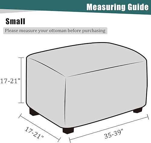 Miniatura 7 de Fundas otomanas elásticas, fundas otomanas de jacquard suave, fundas rectangulares de almacenamiento para taburetes, protector de muebles para sala