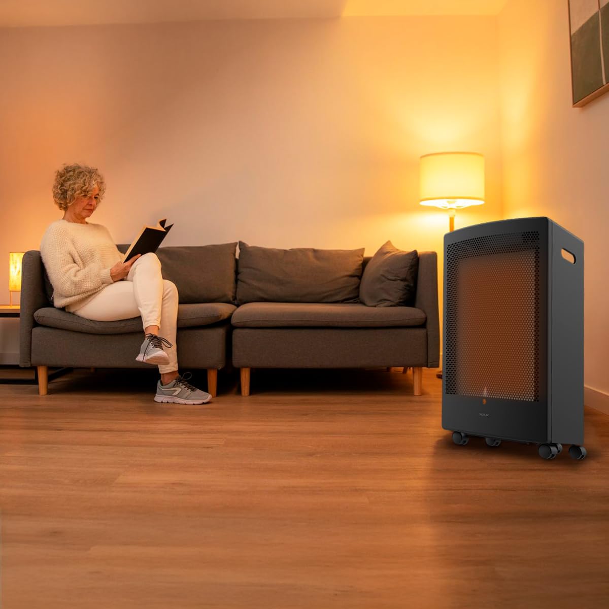 Cecotec Stufa a Gas Readywarm 5300 Catalytic 3000 W di Potenza in 2 Livelli | Tecnología Catalítica, Triplo Sistema Sicurezza, Compatibile con Bombole Gas Capacità 13kg, Maniglie, 4 Ruote, Calore Rapido
