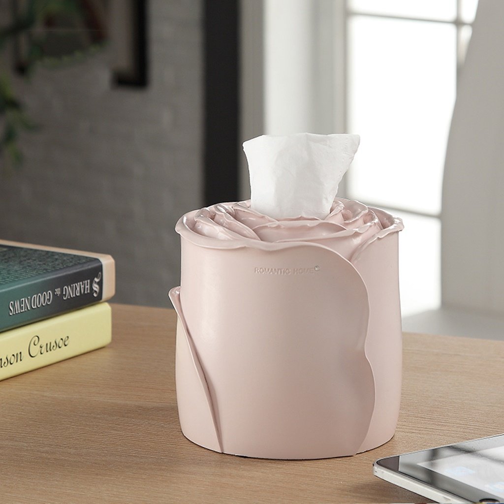 Qivor Simples de la mode européenne cartouche créative Serviettes en papier serviettes rose tube en résine (Color : Pink)