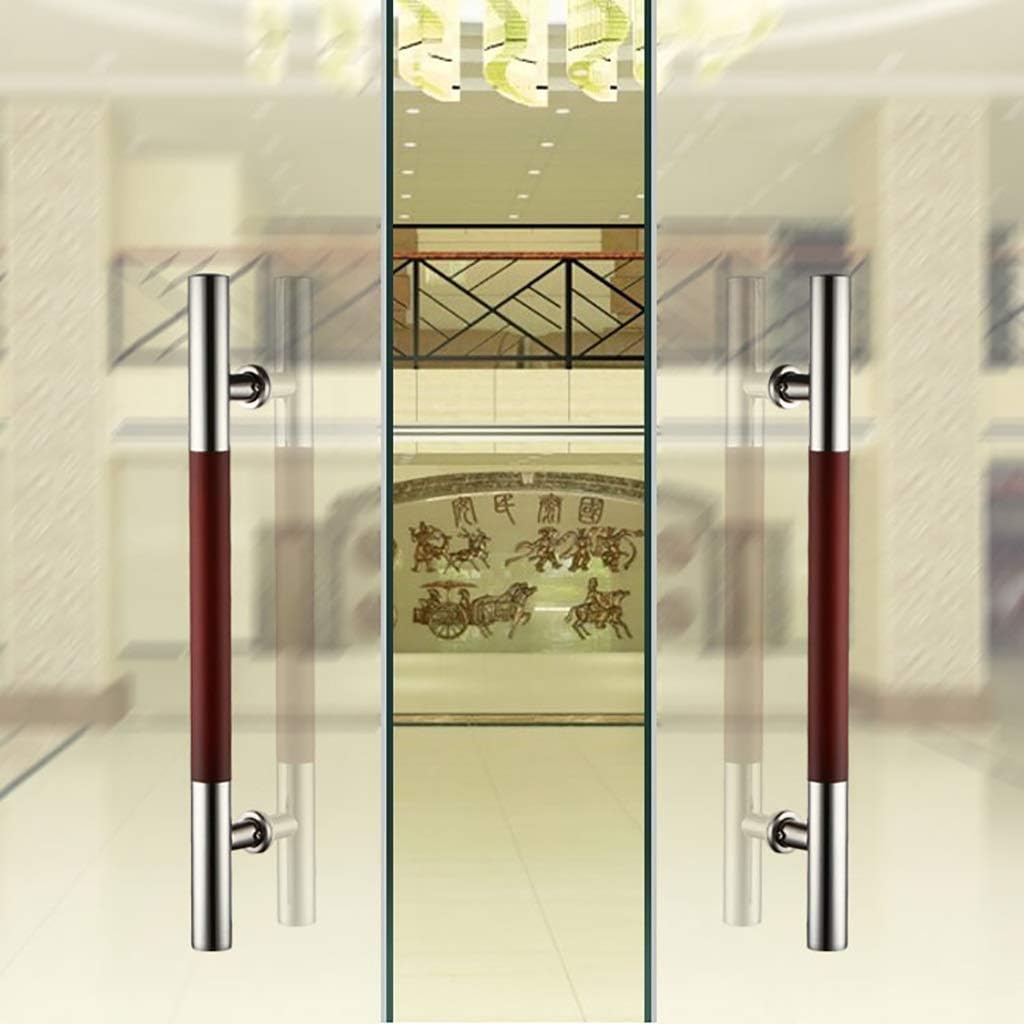Commercial Heavy Duty Door Handles, Stainless Steel Round Tube Glass Door Handles, Push-Pull Handle Wooden Barn Door Sliding Handle (600×400mm)