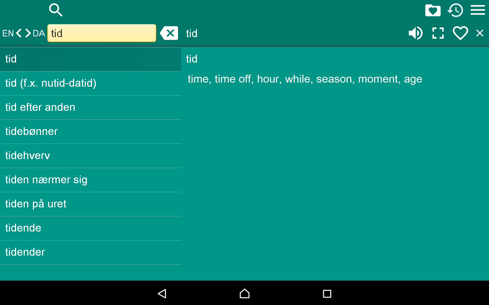 English Danish Dictionary Free App on Amazon Appstore