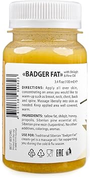 Cream-Gel Badger Fat with Altai Shilajit and Siberian Pine Oil and Pine Resin 100ml