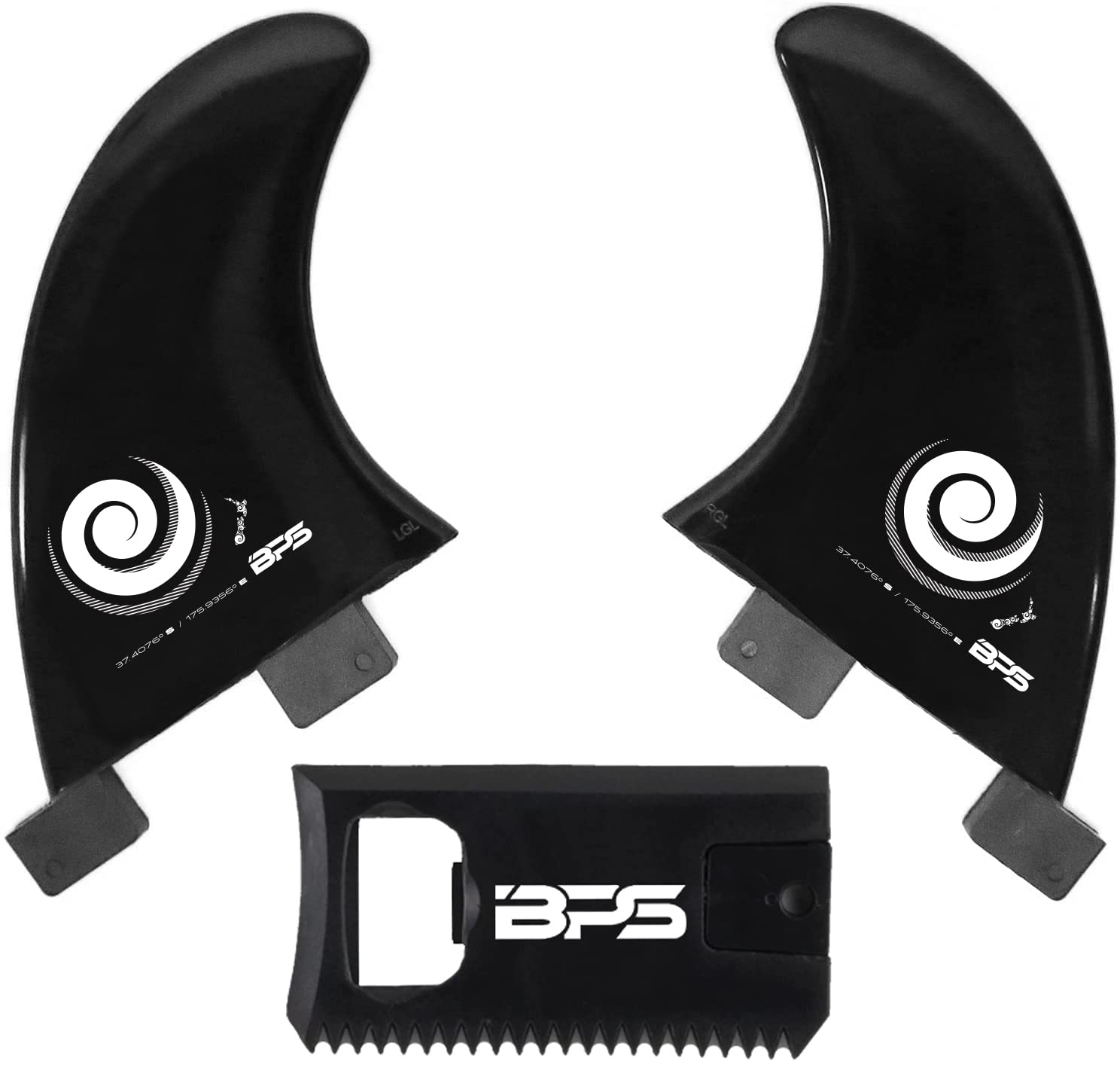 BPSNew Zealand Side Bite Fins Fiberglass Reinforced Eco Surfboard Fins with 60% Recycled Nylon Plastic for Longboard, Surfboard, Shortboard FCS GL Style Fin Box