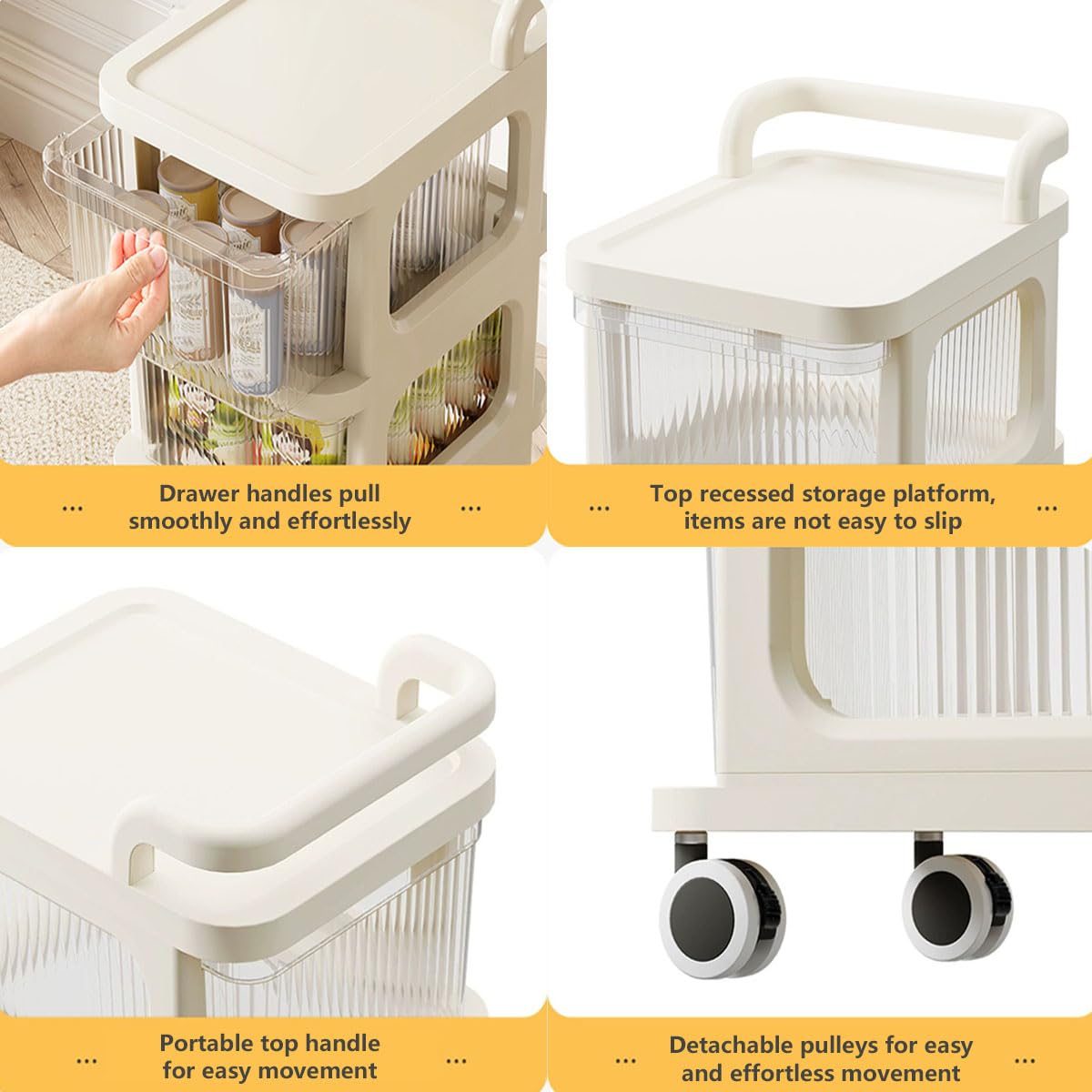 Armario de baño de 2 a 5 niveles, organizador de almacenamiento metálico compacto y delicado con ruedas, caja apilable con tapa y ruedas bloqueables, organizador de baño,