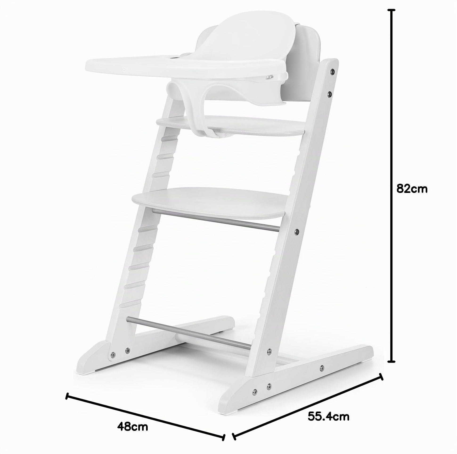 CYBEX Set Seggiolone IRIS Oro 3in1, Crescere con il Bambino, 6 Mesi - 99 Anni, Incl. Set Bambino e Vassoio, Legno di Faggio/Plastica, Tutto Bianco