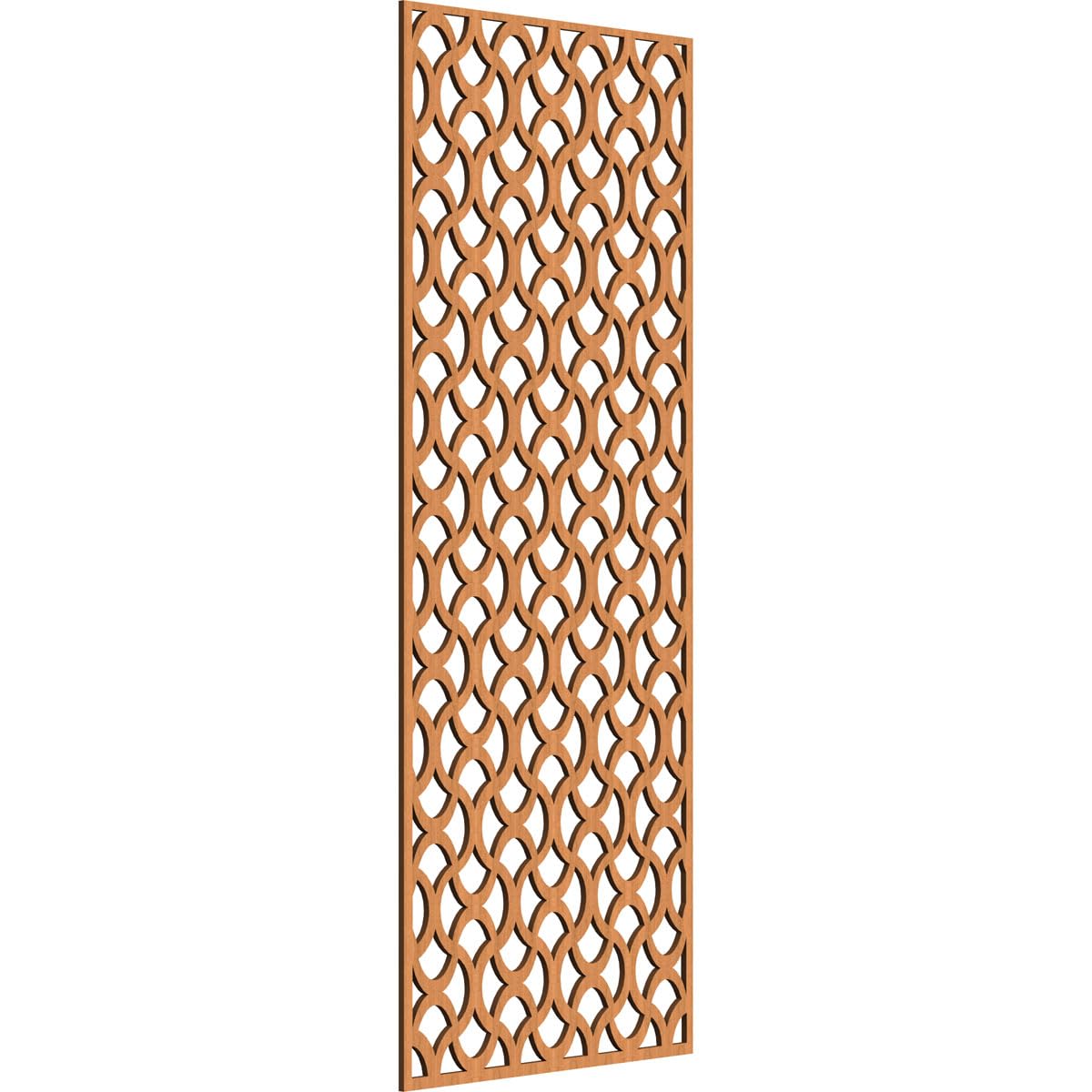 27 3/8"W x 69 3/8"H x 3/8"T Resort Decorative Fretwork Wood Wall Panels, Cherry