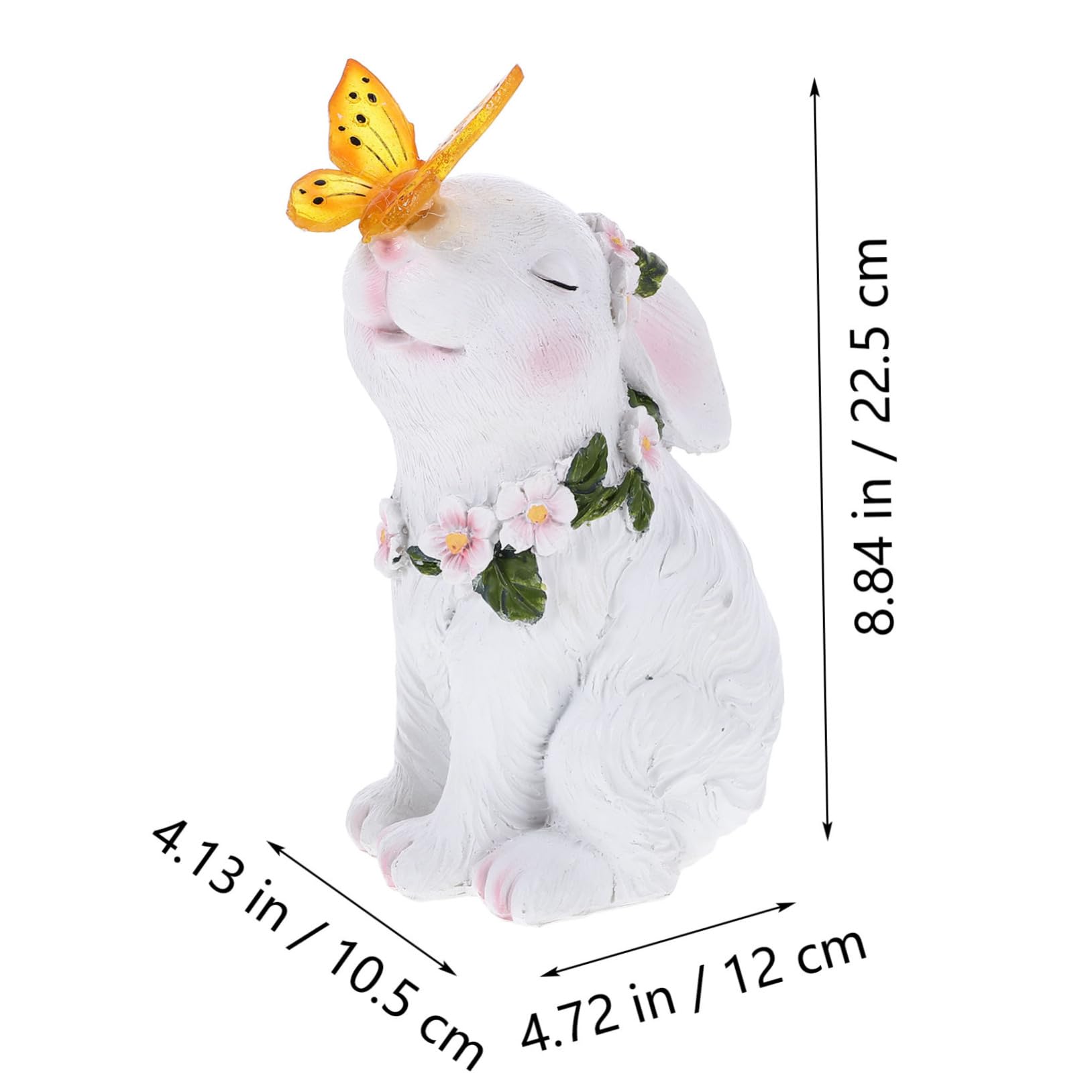 YARNOW Statue De Jardin en Résine Décoration Moderne en Forme De Lapin pour La Maison Et Lextérieur