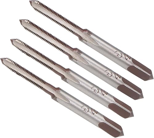 Tapones de roscado a mano, rosca M3 x 0.5, herramienta métrica de aleación de acero, rosca inferior cónica (aplicaciones para reparación de roscas