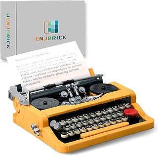 ENJBRICK Typewriter Building Set for Adults,Compatible with Legos Ideas Set,Collectible Retro Display Model Gift for Teens