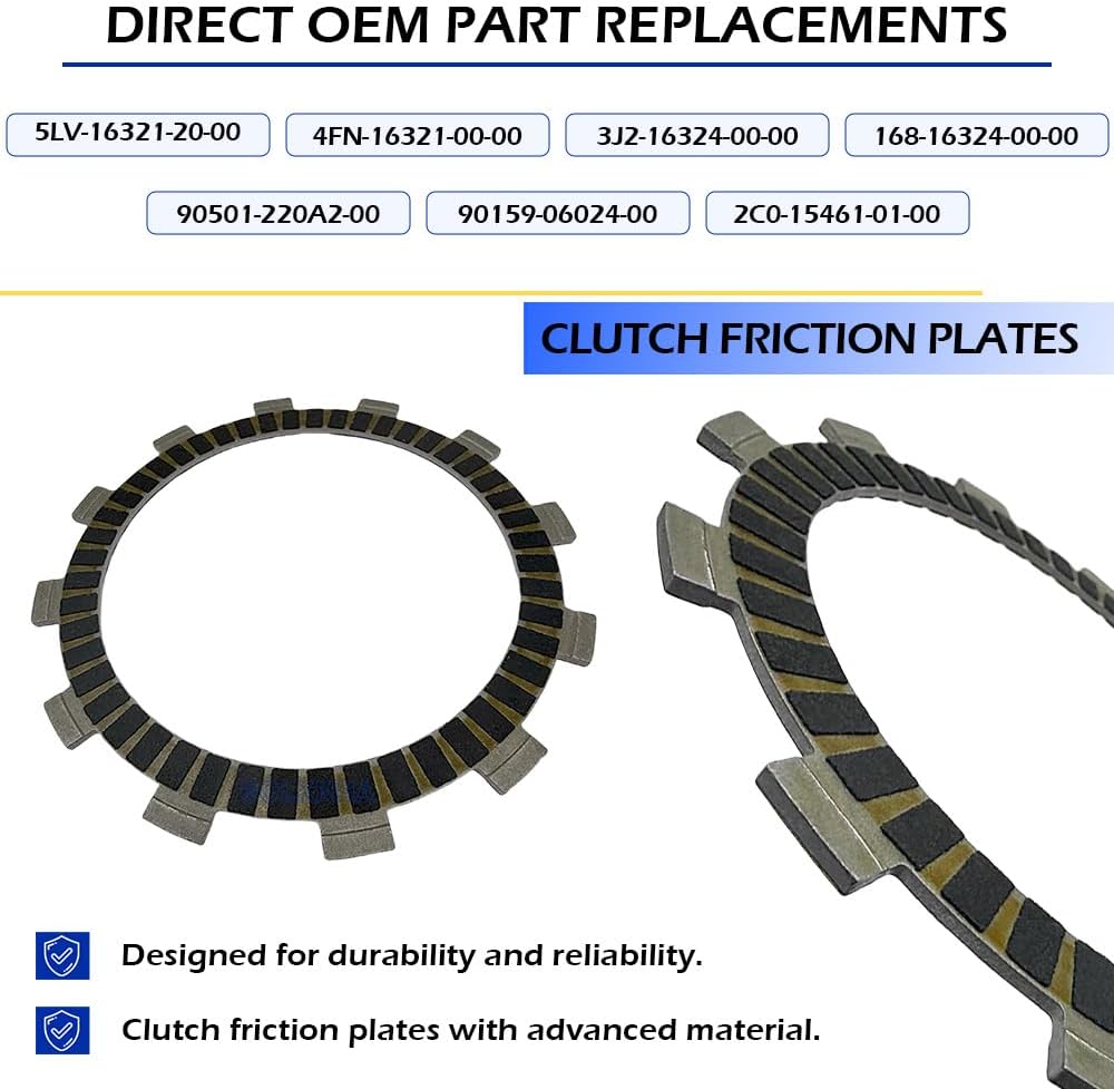 Clutch & Gasket Kit Compatible with Yamaha YZF R6 2006-2020 OEM# 2C0-W001G-00-00