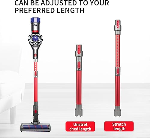 Miniatura 2 de E.LUO Varita de extensión de liberación rápida compatible con Dyson V7 V8 V10 V11 V15, varilla extensible de longitud ajustable de 18 a 28 pulgadas,