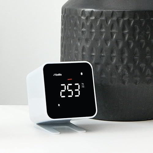 Miniatura 2 de Ecosense EB100 EcoBlu, detector de radón doméstico, captura y muestra resultados cada 10 minutos, monitoreo continuo a corto y largo plazo, fácil de