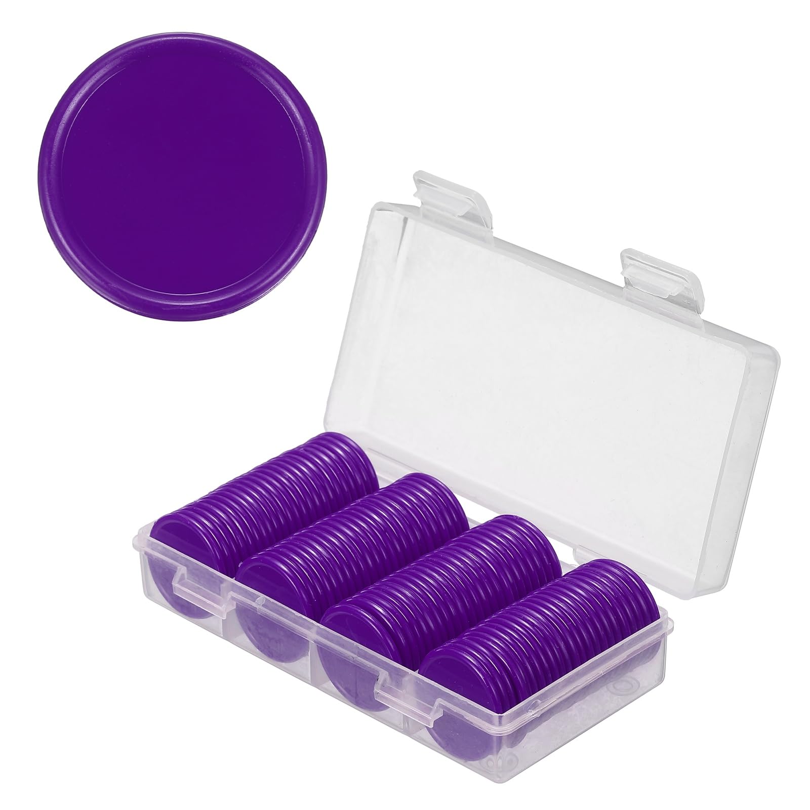 sourcing map 100Pcs Plastic Poker Chips, 25mm, Purple